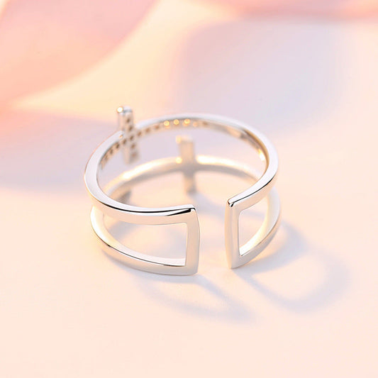 Double Cross Miniature Copper Ring