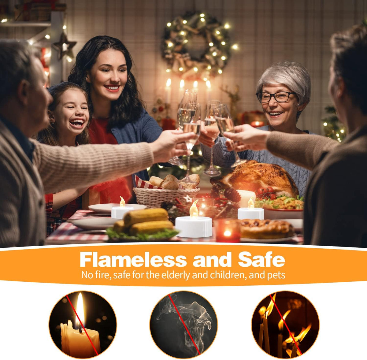 LED Tea Lights – Flameless Battery Operated Candles for Home, Weddings & Parties