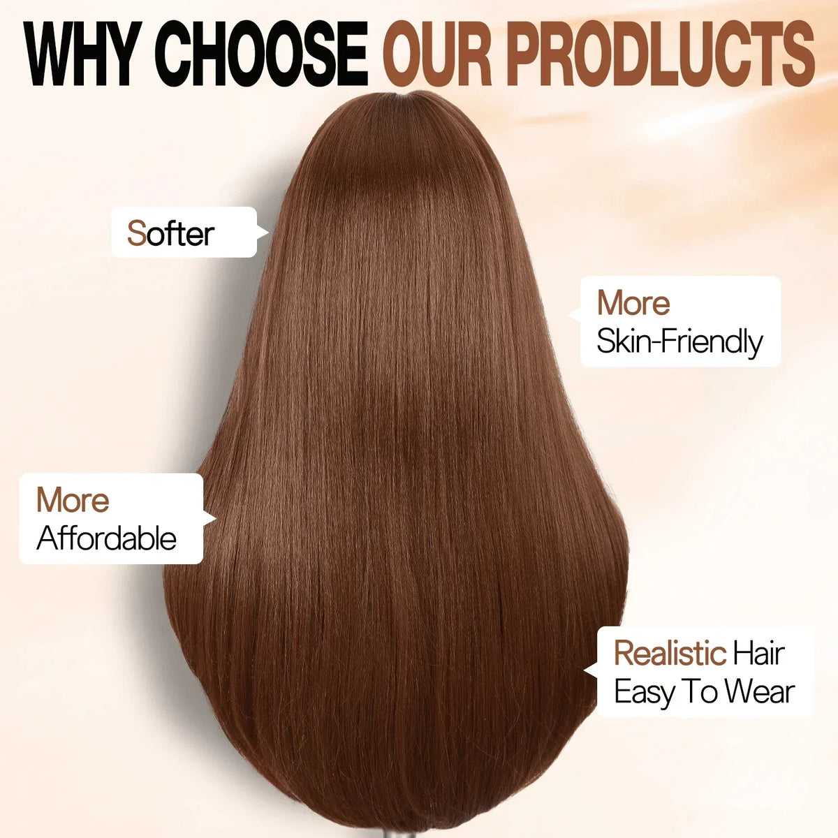Long Layered Straight Hair Wig Natural Layered Design, Suitable for Daily Use, Parties, Cosplay, and Other Occasions
