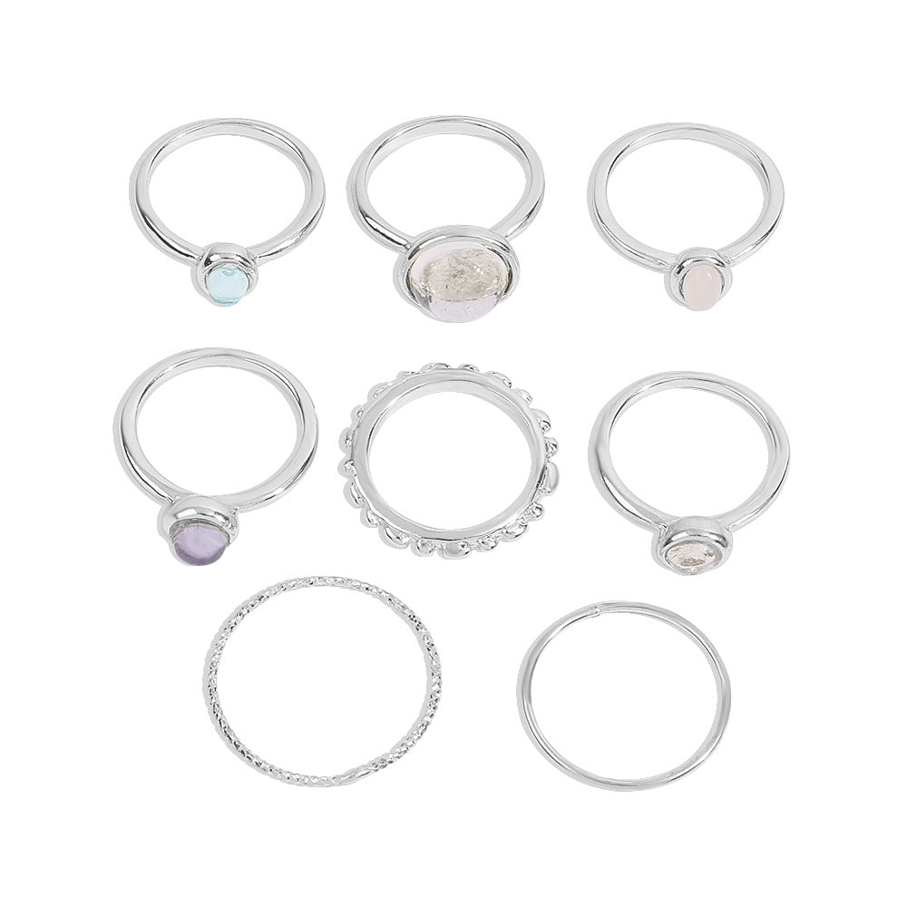 Colorful Stone Metalic Finger Rings