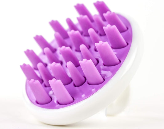 Scalp Massager Shampoo Brush – Silicone Scalp Scrubber for Exfoliating & Hair Care, Purple