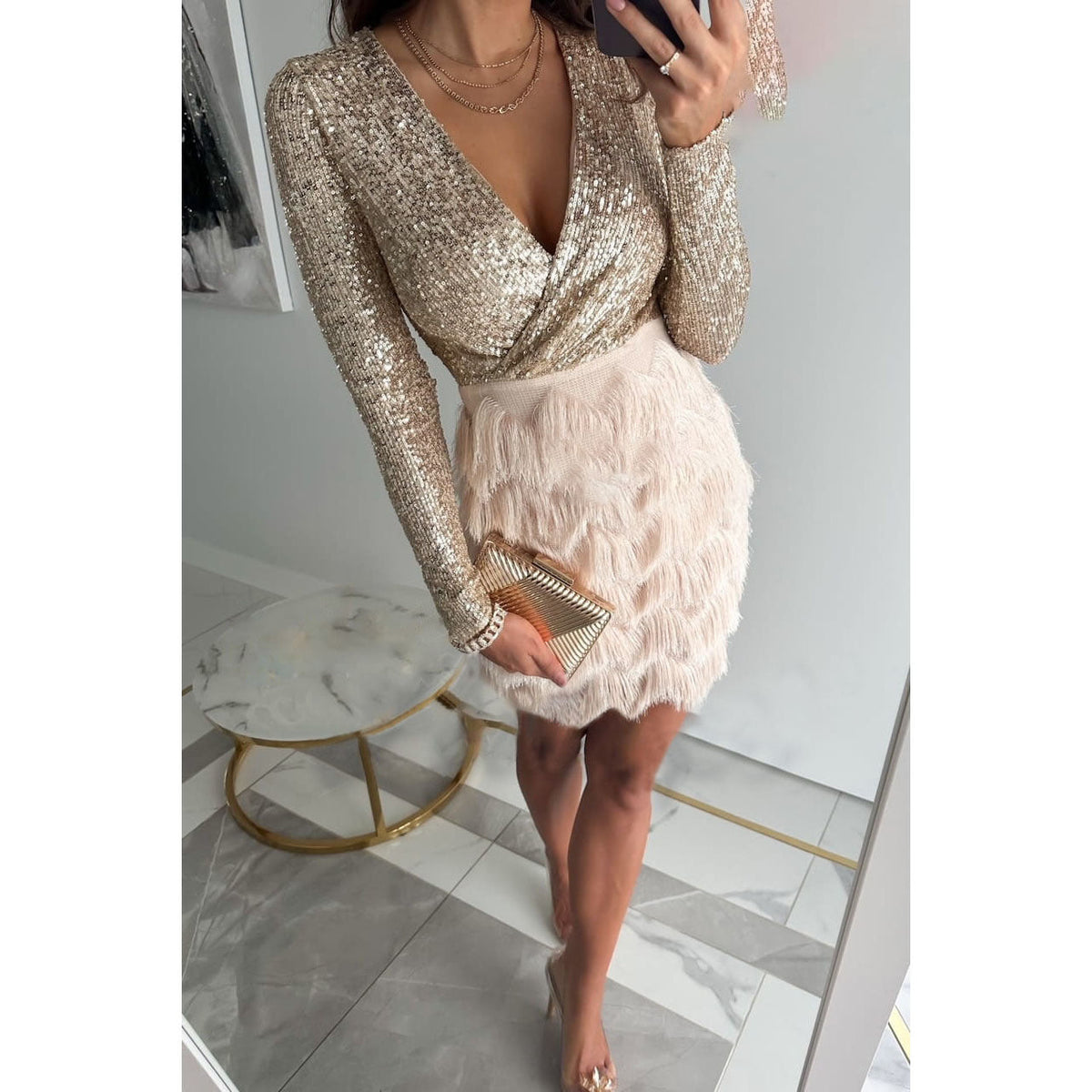 Party Sequins Multicolor Dress