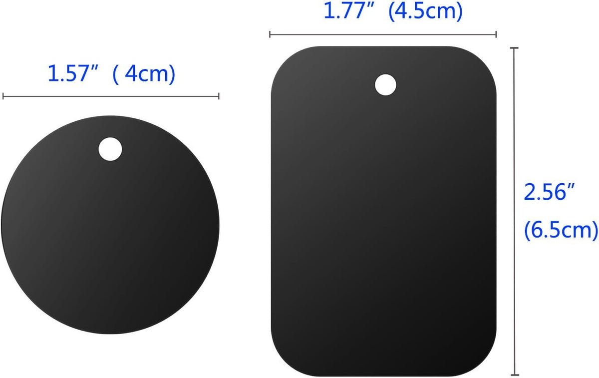 8-Pack Universal Magnetic Phone Mount Metal Plates – Adhesive Car Mount Plates, 4 Round & 4 Rectangle