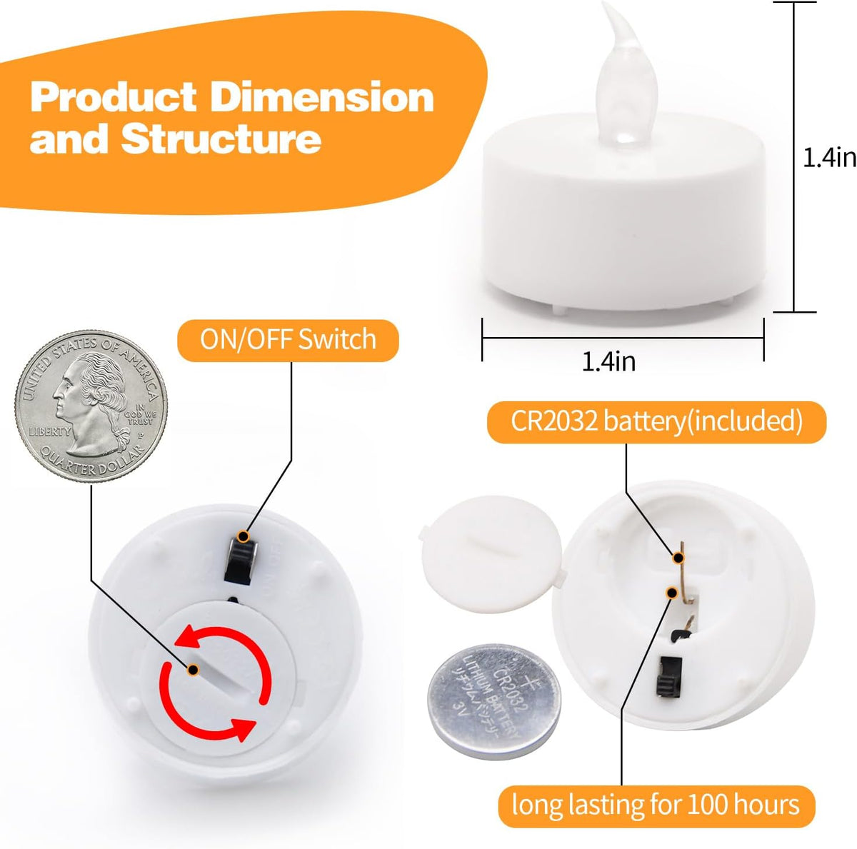 LED Tea Lights – Flameless Battery Operated Candles for Home, Weddings & Parties