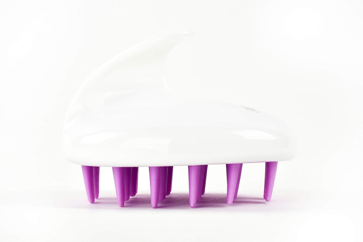 Scalp Massager Shampoo Brush – Silicone Scalp Scrubber for Exfoliating & Hair Care, Purple