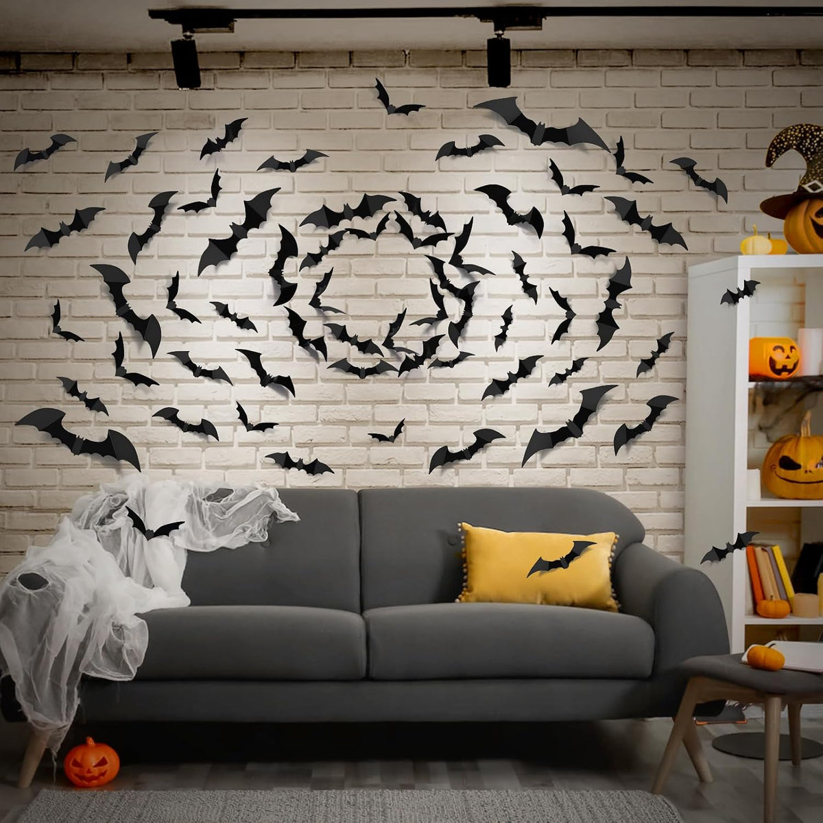 100-Piece Halloween Bat Wall Decorations – Spooky Bat Stickers for Halloween Party & Home Décor