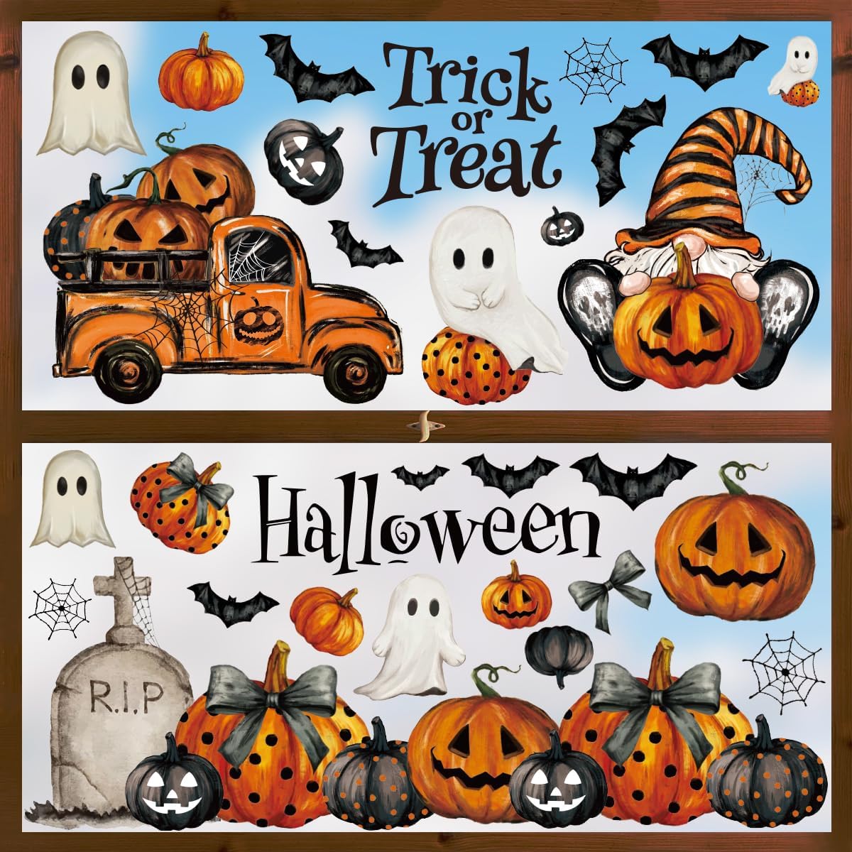 83-Piece Halloween Window Clings – Ghost & Pumpkin Glass Decorations for Home & Party