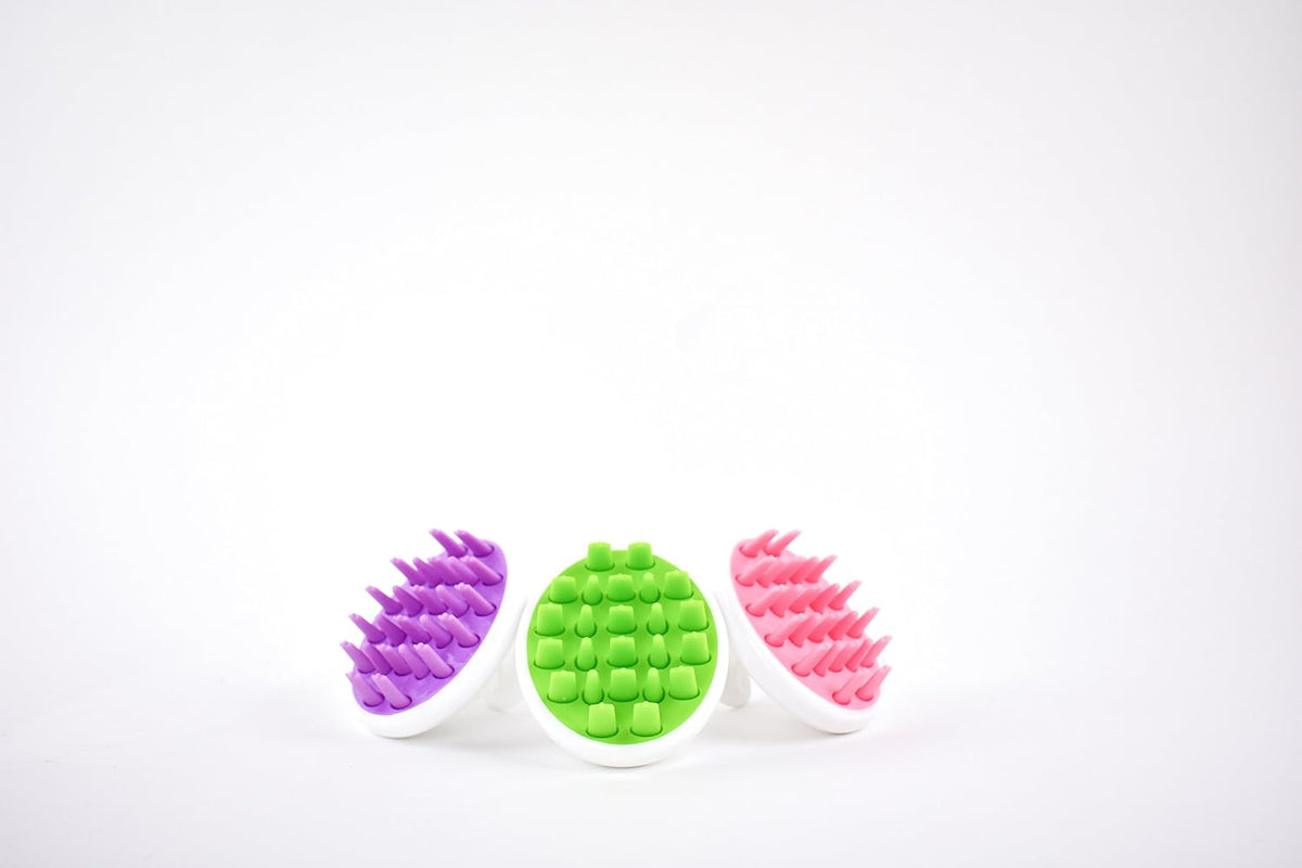 Scalp Massager Shampoo Brush – Silicone Scalp Scrubber for Exfoliating & Hair Care, Purple