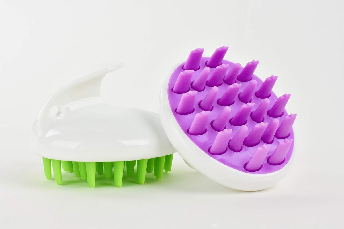 Scalp Massager Shampoo Brush – Silicone Scalp Scrubber for Exfoliating & Hair Care, Purple