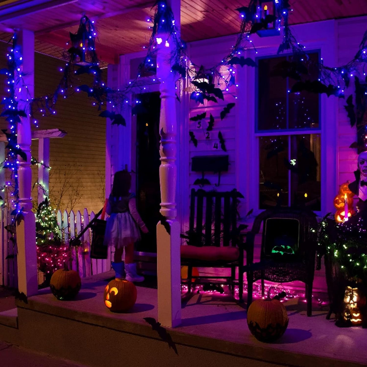 Purple Halloween Fairy String Lights – 20FT 60 LED Battery Operated Copper Wire Lights