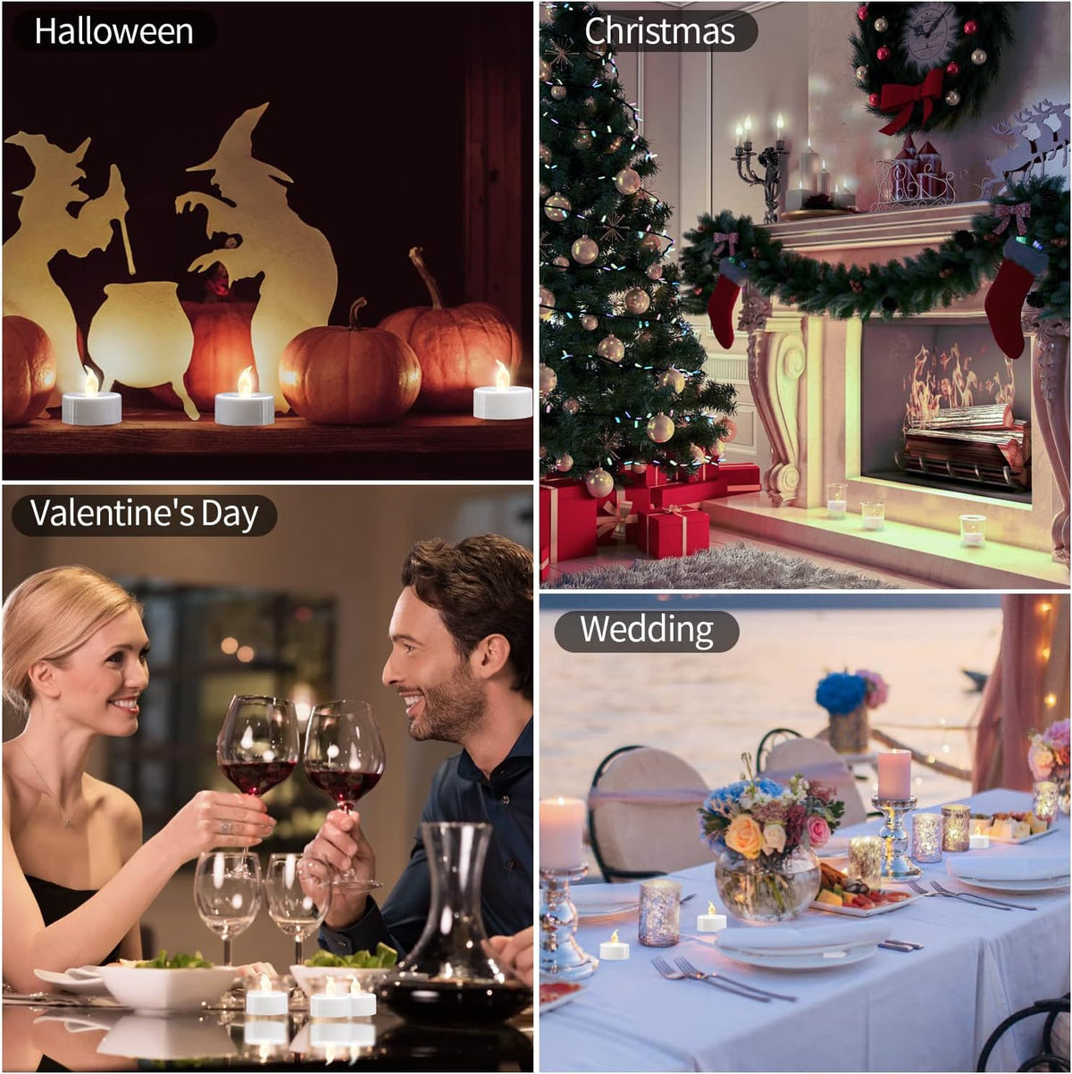 LED Tea Lights – Flameless Battery Operated Candles for Home, Weddings & Parties