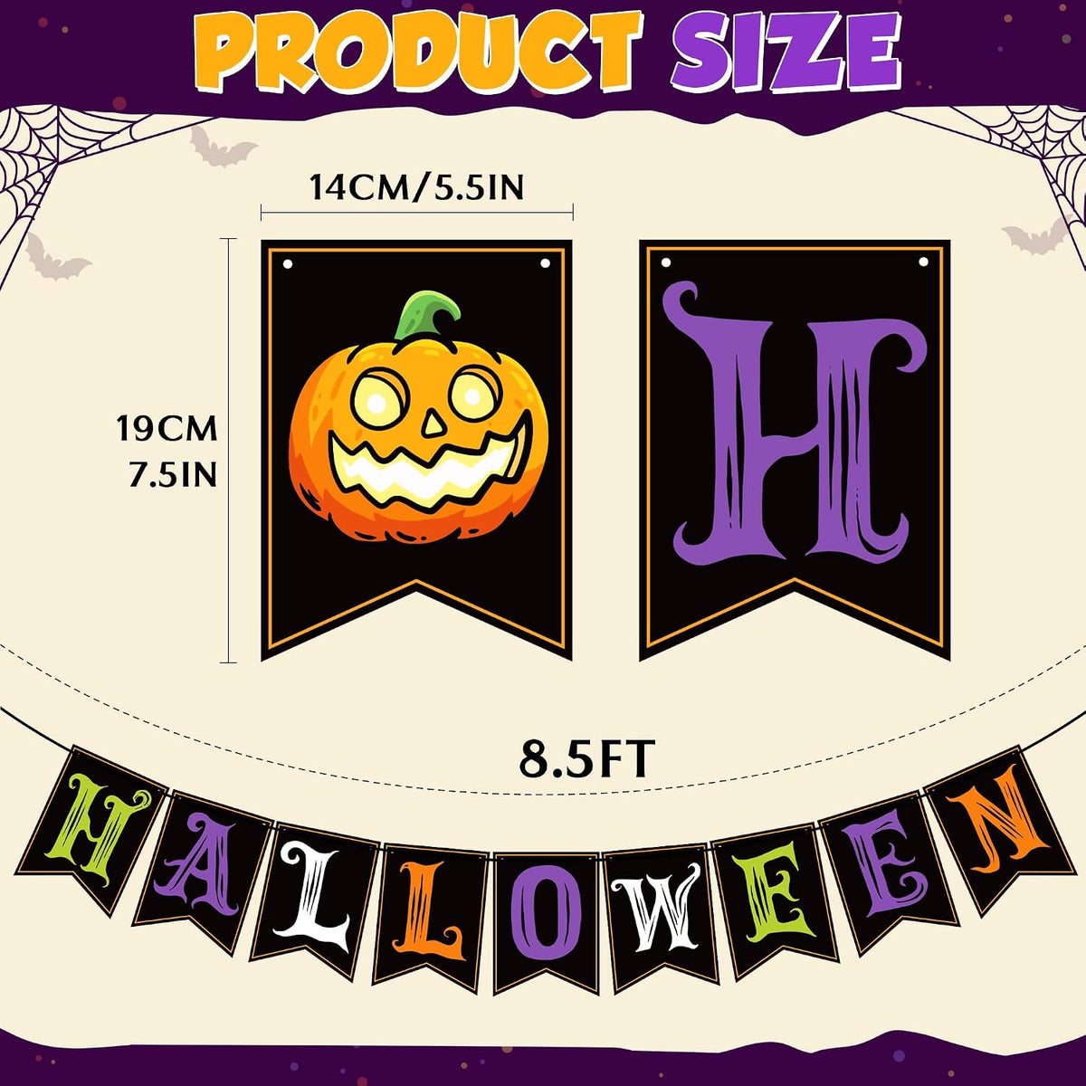 Happy Halloween Banner – Halloween Party Garland & Backdrop Decoration for Indoor & Outdoor
