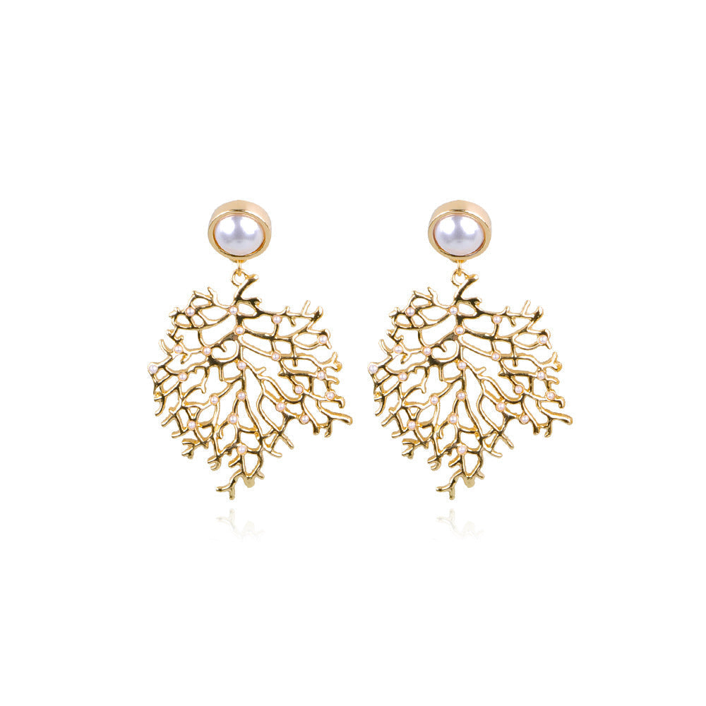 Coral Shape Alloy Earrings