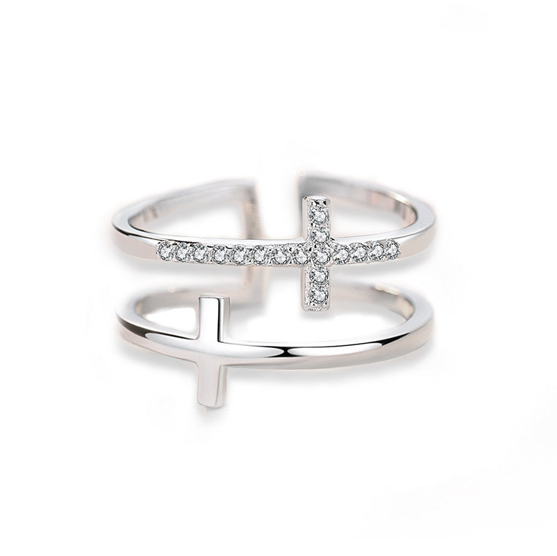 Double Cross Miniature Copper Ring